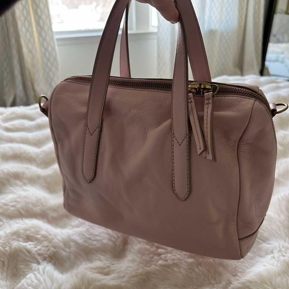 Fóssil Pink Leather Handbag
